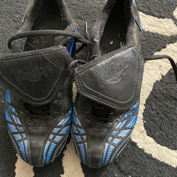 Rawlings cleats, size 5, black and blue. - Picture 3 of 6